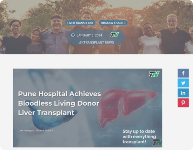 Bloodless Living Donor Liver Transplant News