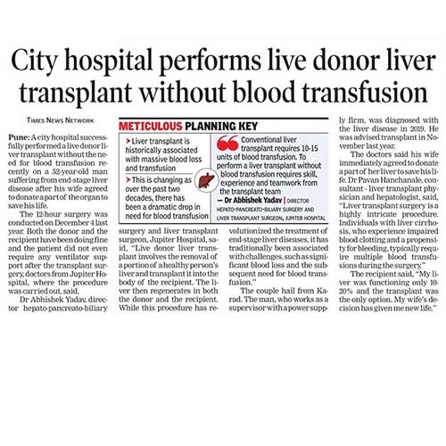 City Hospital Performs Living Tranplant Without Blood Transfusion PDF